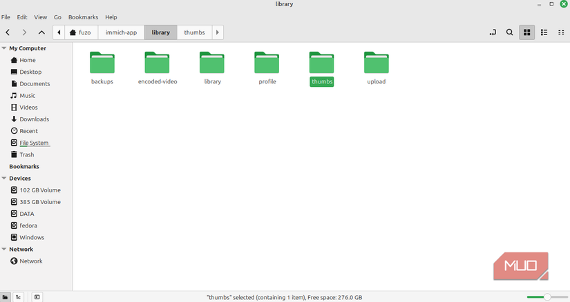 Physical locations for Immich photos