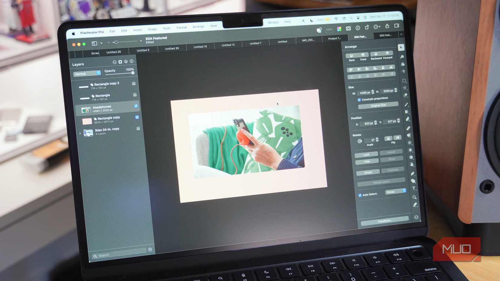 Pixelmator Pro running on an m2 MacBook Air.