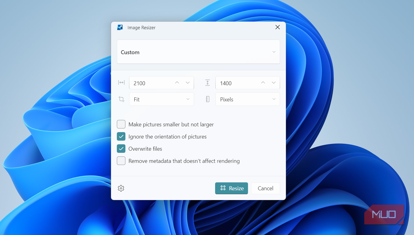 PowerToys image resizer tool