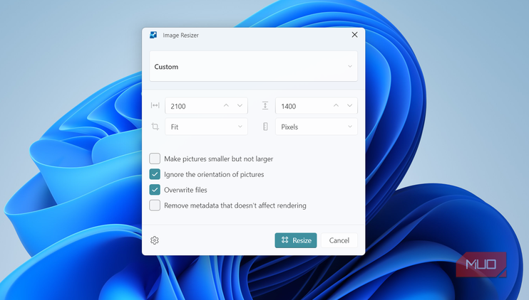 PowerToys image resizer tool