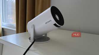 A Magcubic Auto Keystone Mini Portable Projector tilted