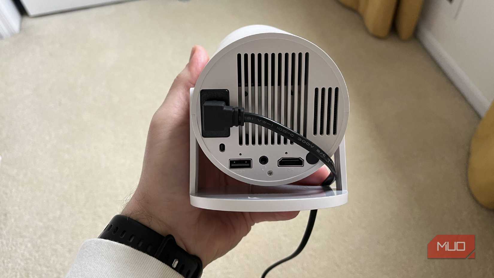 The ports of the Magcubic Auto Keystone Mini Portable Projector