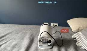 Turning on the Magcubic Auto Keystone Mini Portable Projector