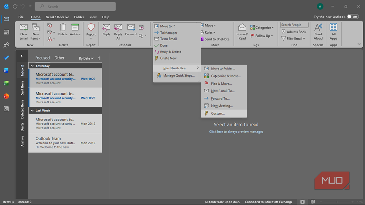 Outlook Menu Layout This has to be Microsoft Outlook's most underrated feature