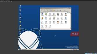 ReactOS with Control Panel open.