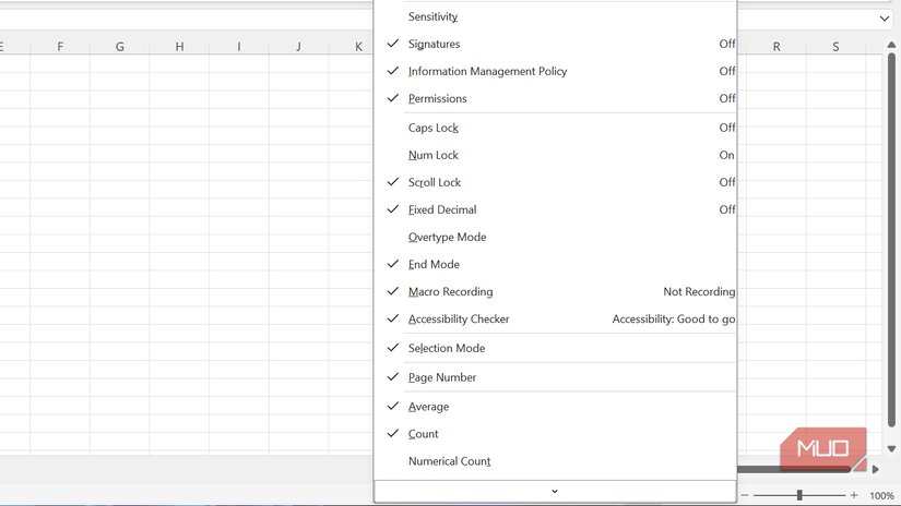 Menu Status Club The status bar at the bottom of Excel is more powerful than people think