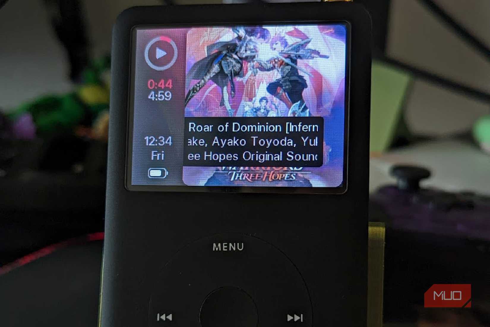 Custom Rockbox software running on a modified iPod Classic