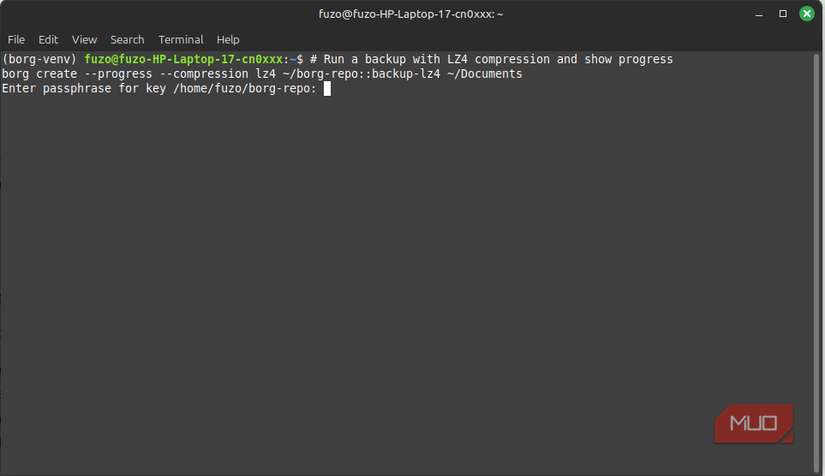 Running backups with compresson