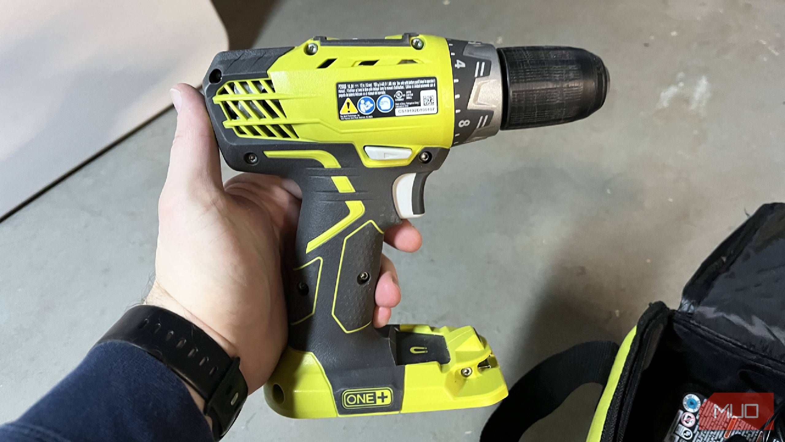 RYOBI ONE drill driver being held