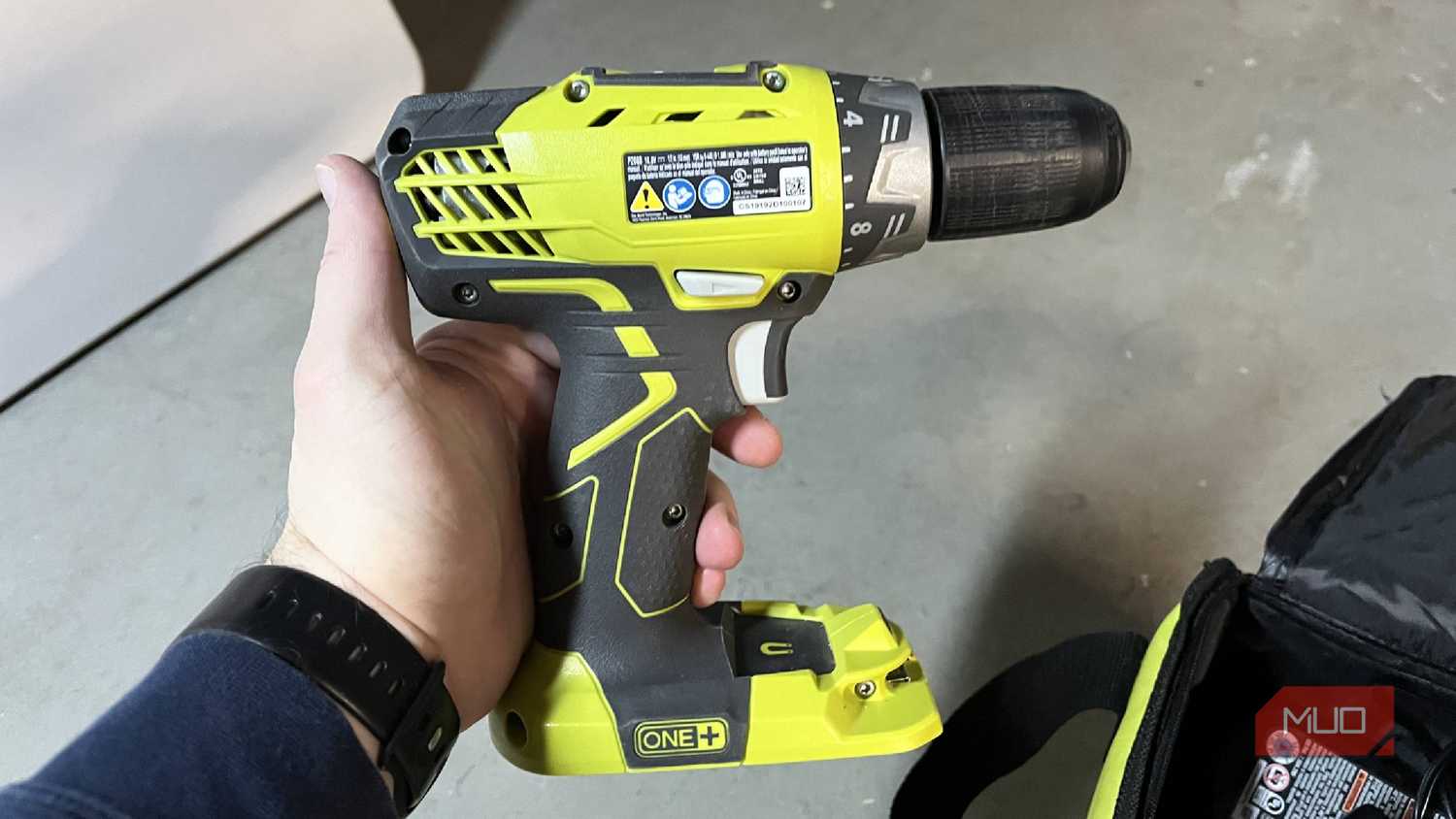 RYOBI ONE drill driver being held