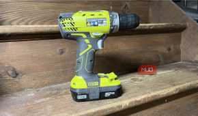 The RYOBI ONE drill on steps