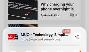 Samsung Internet menu on Galaxy phone