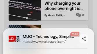 Samsung Internet menu on Galaxy phone