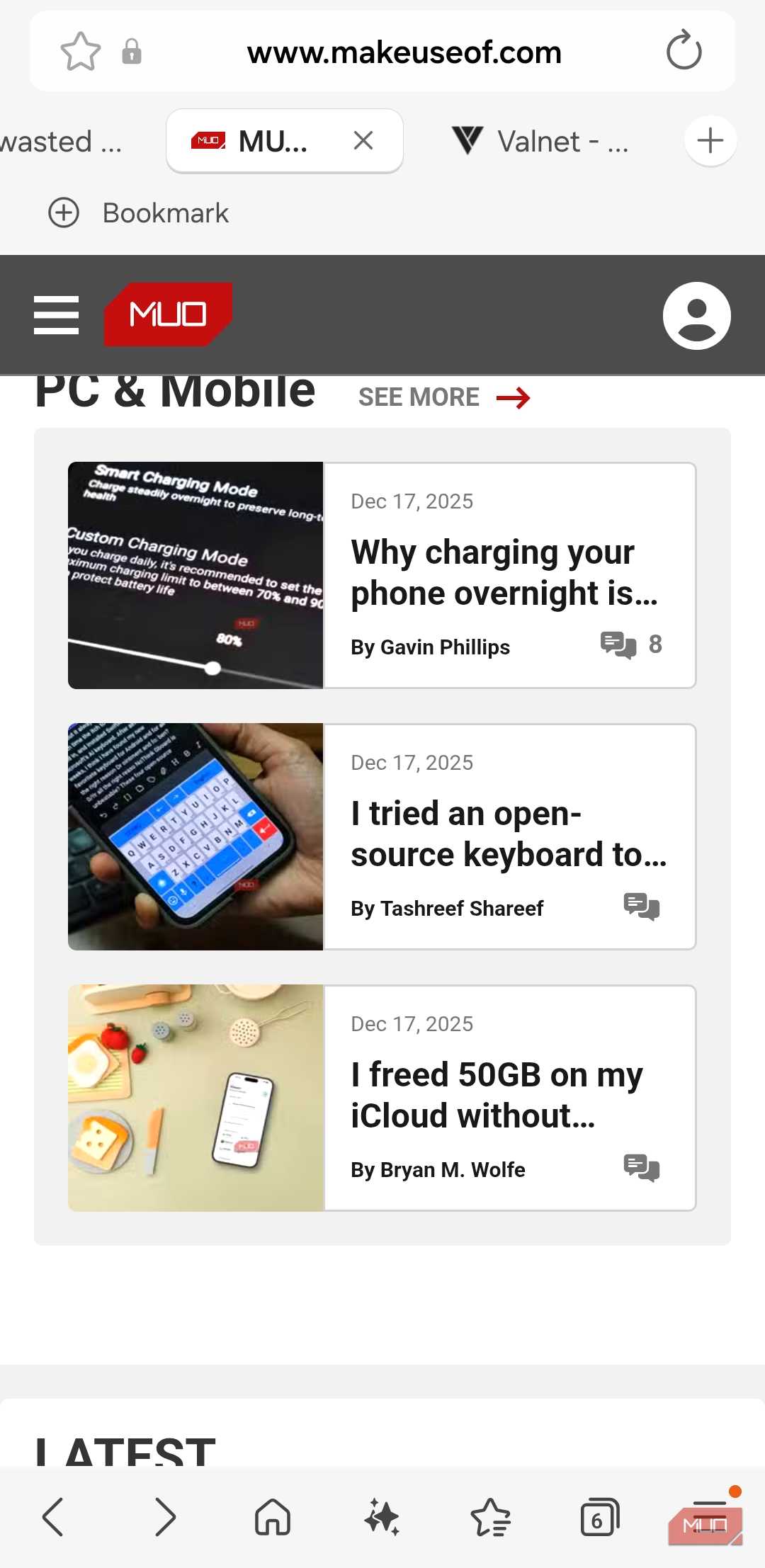 Samsung Internet on Galaxy phone