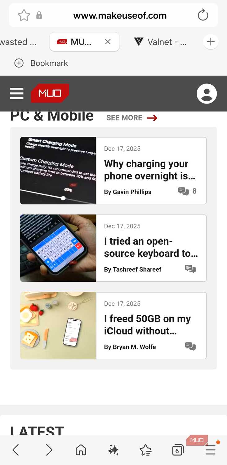 Samsung Internet on Galaxy phone