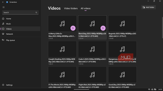 Screenbox video library view.