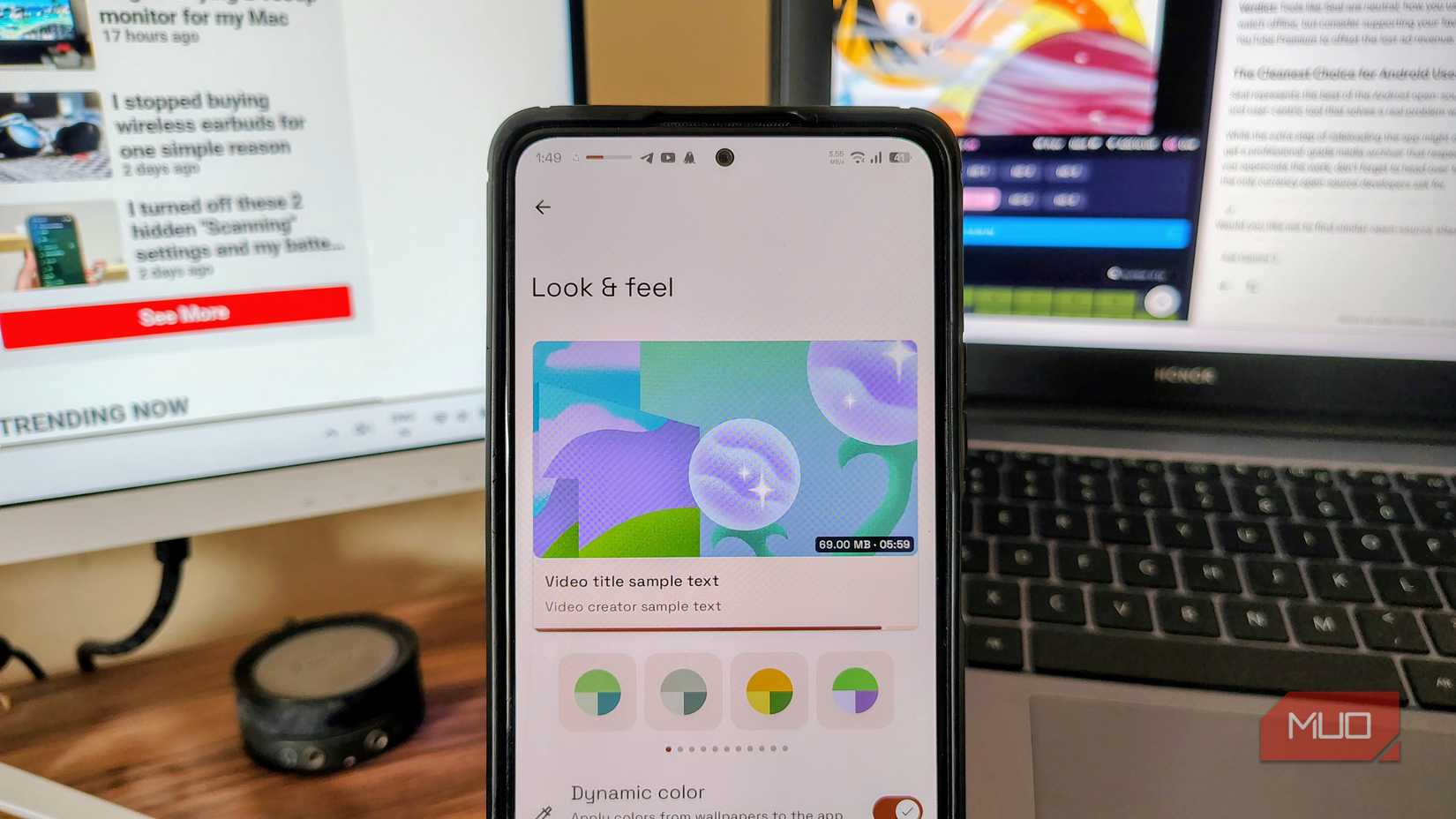 Menú de apariencia y funcionamiento del descargador de sellos.
