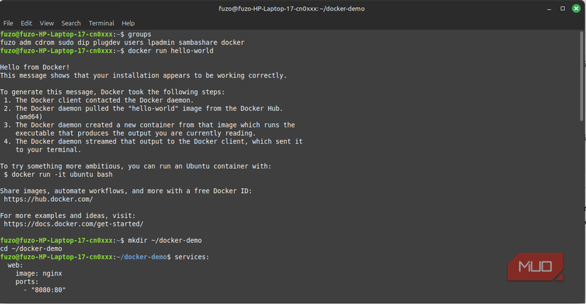 Setting up Docker for first use