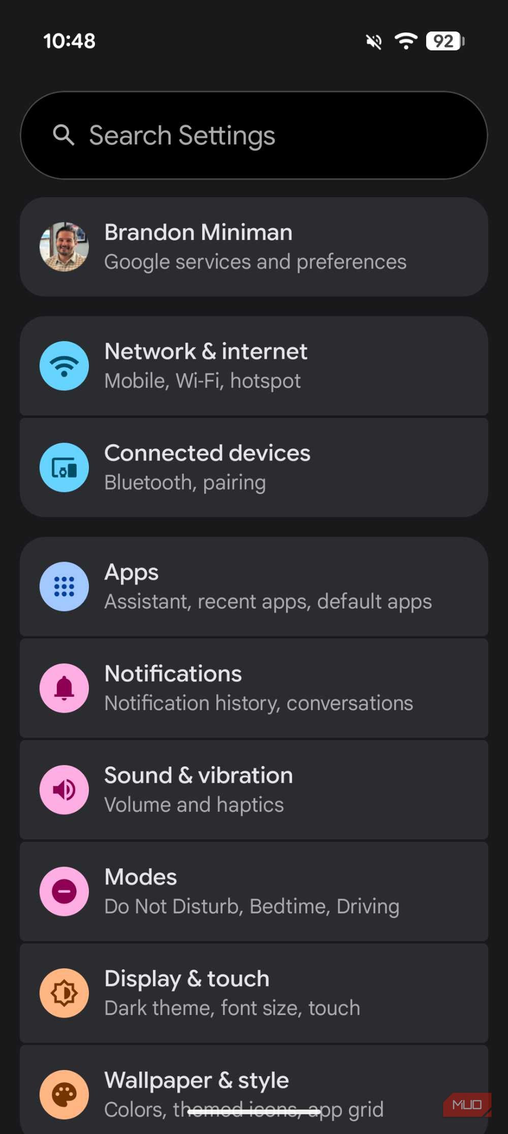 Settings Dark Mode