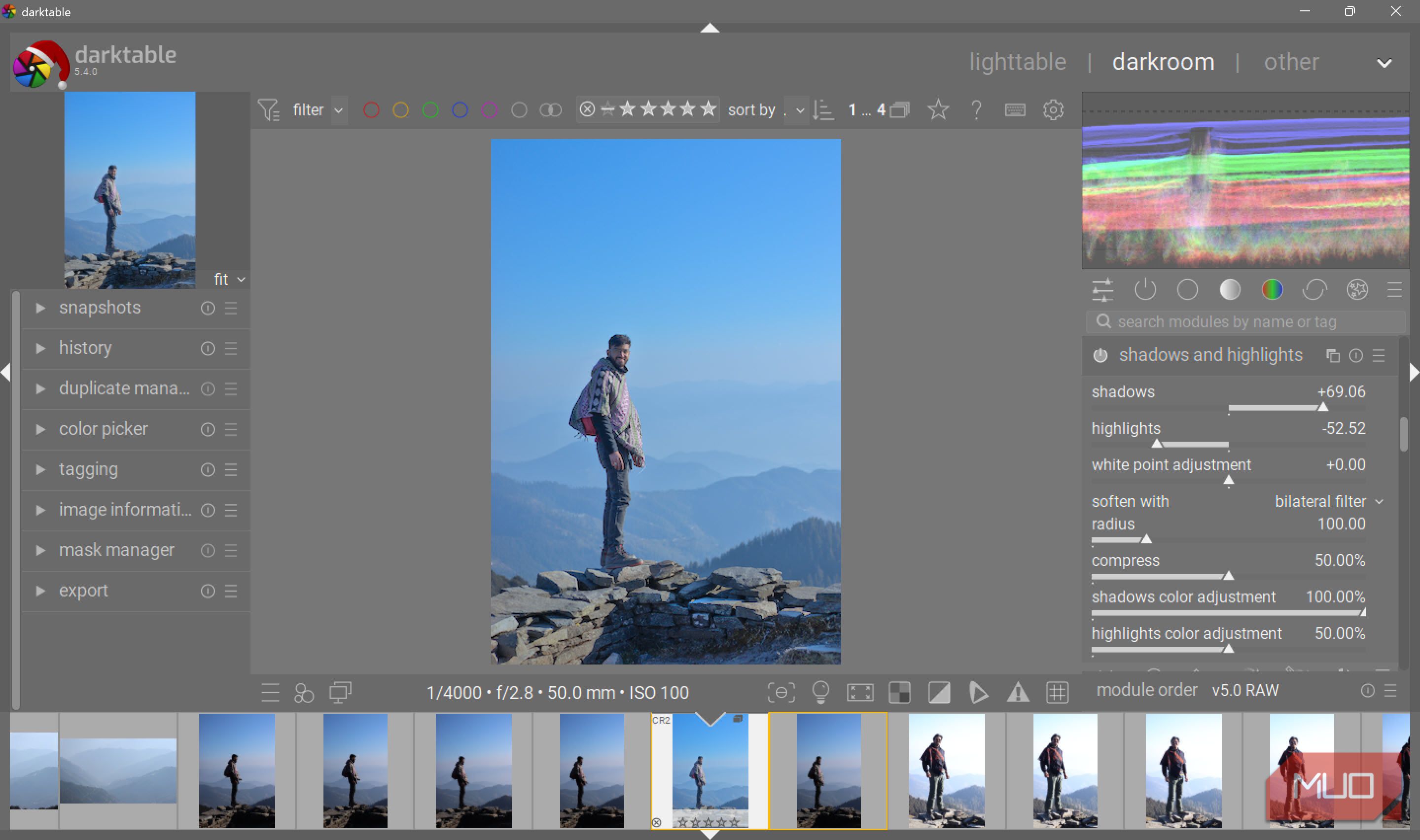 Экспорт фотографий в Darktable