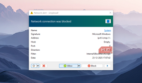 Simplewall blocking the internet of the background app.