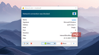 Simplewall blocking the internet of the background app.