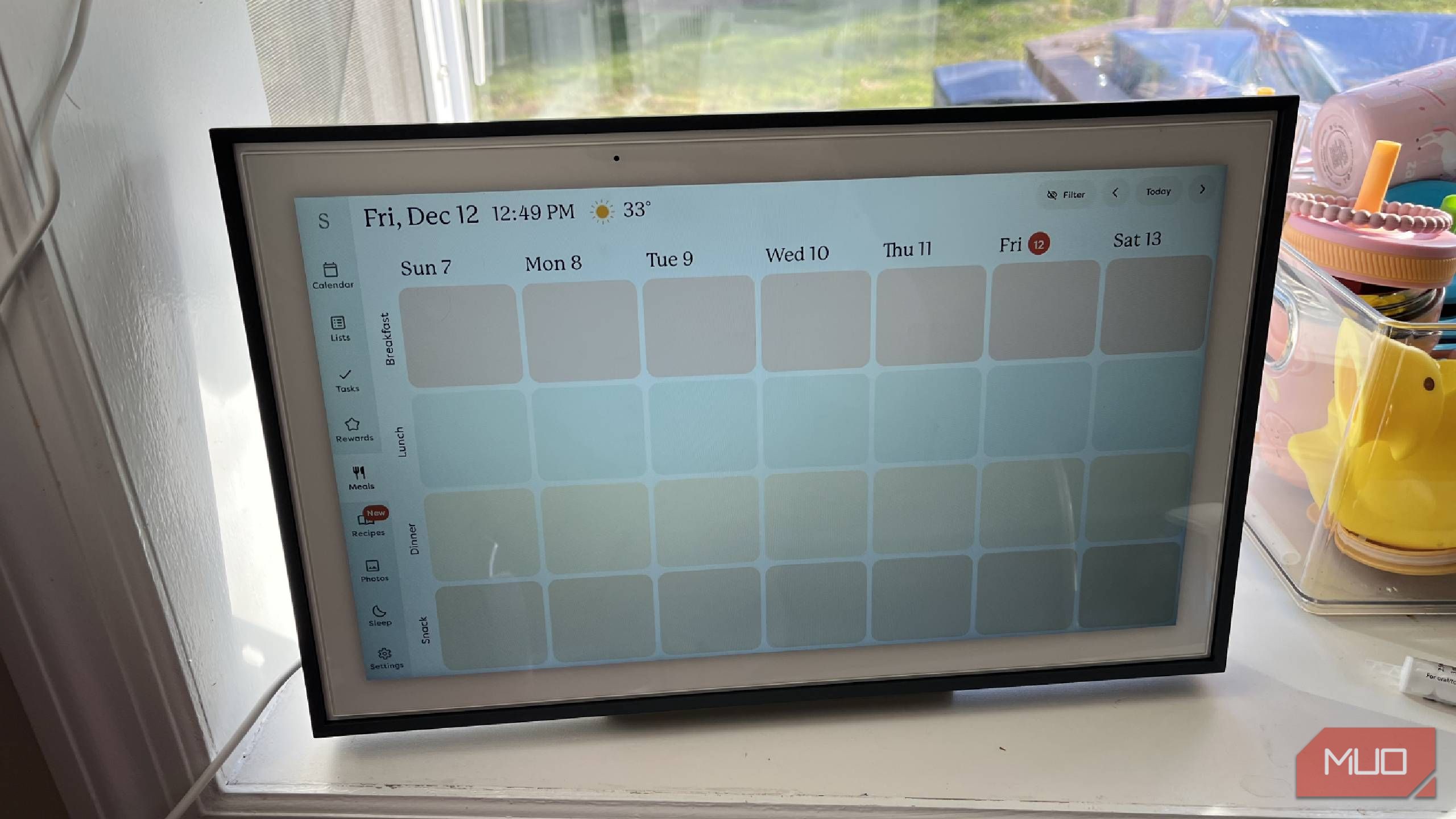 Planning out meals on a Skylight Calendar