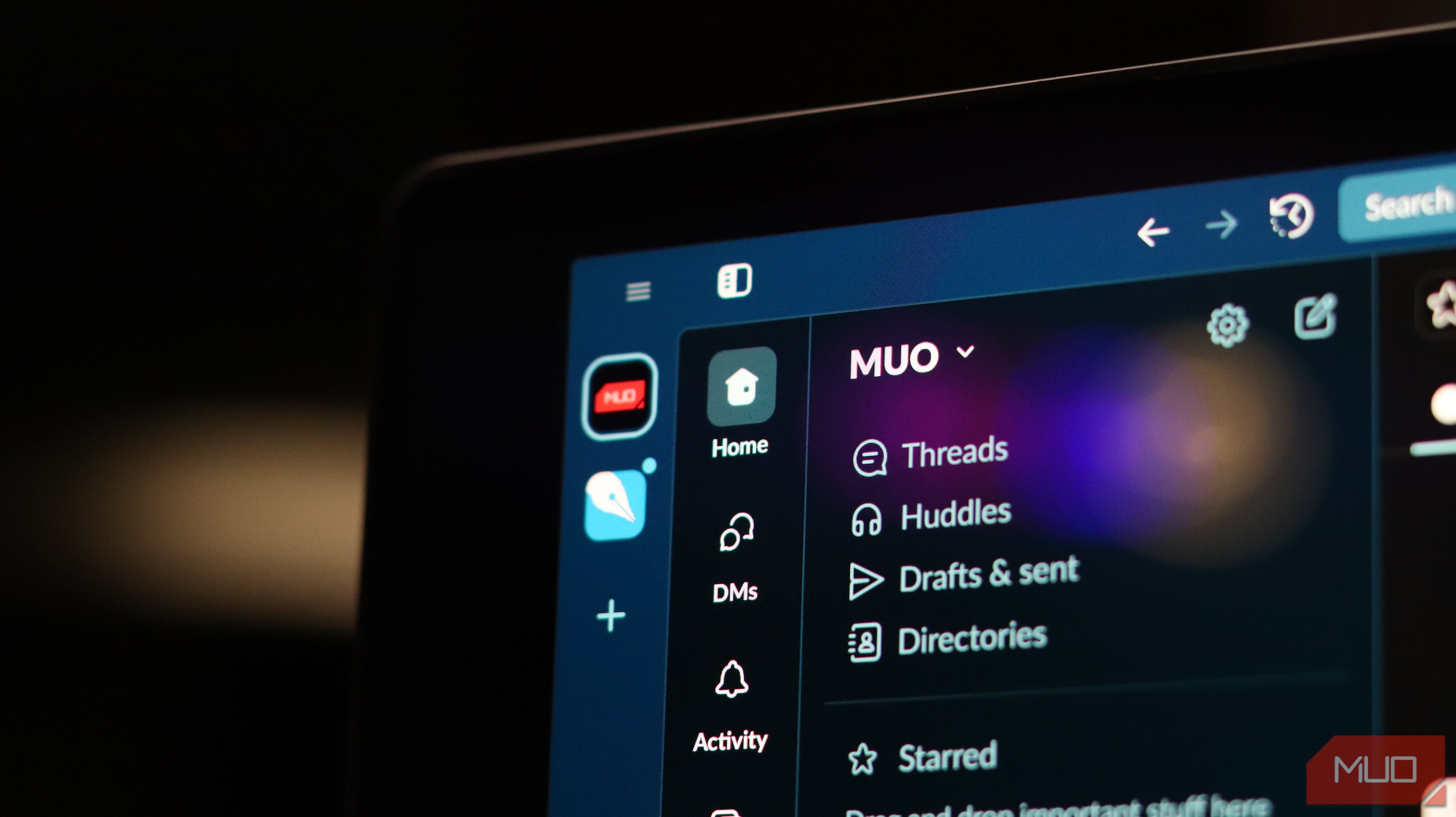 Slack with MUO channel open.