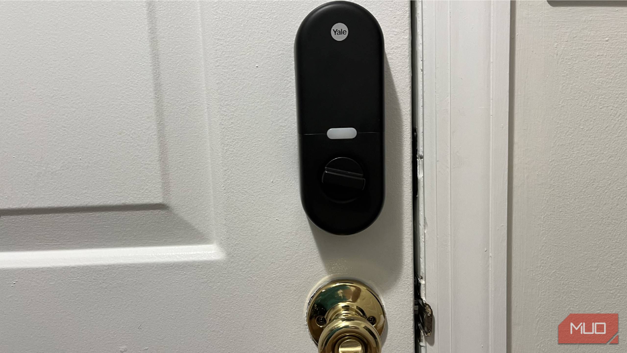 The back side of a Yale smart lock