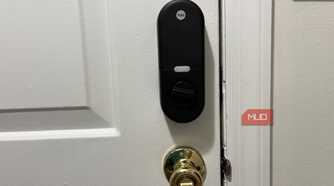The back side of a Yale smart lock