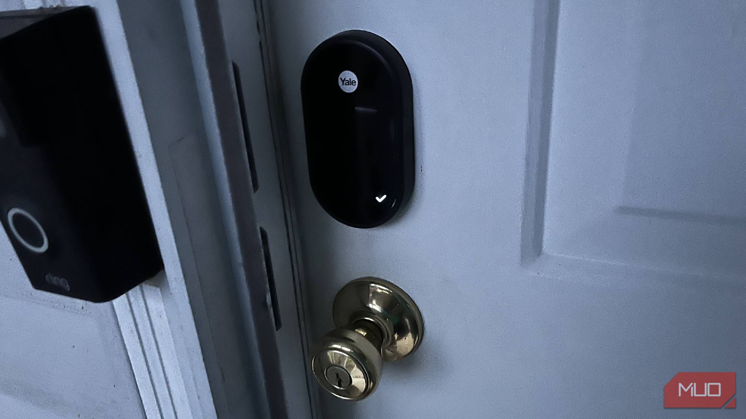 A Yale smart lock on a front door