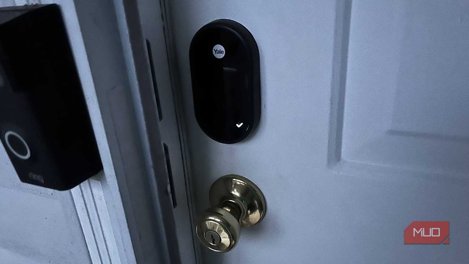 A Yale smart lock on a front door