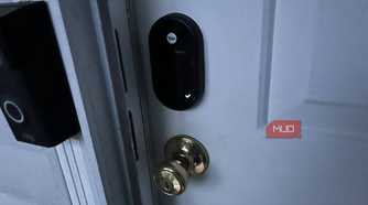 A Yale smart lock on a front door