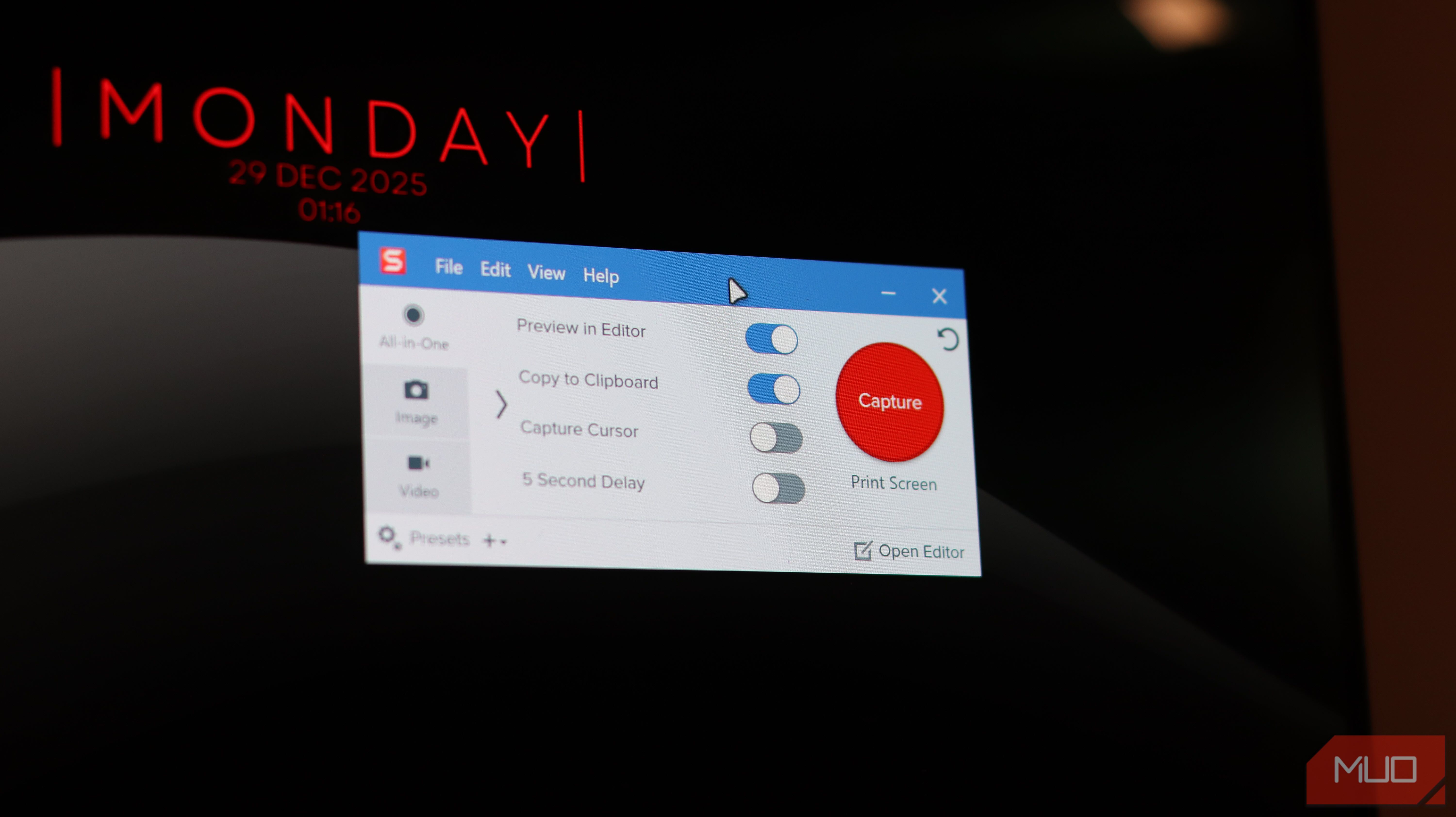 Snagit capture tool running on Windows 11.