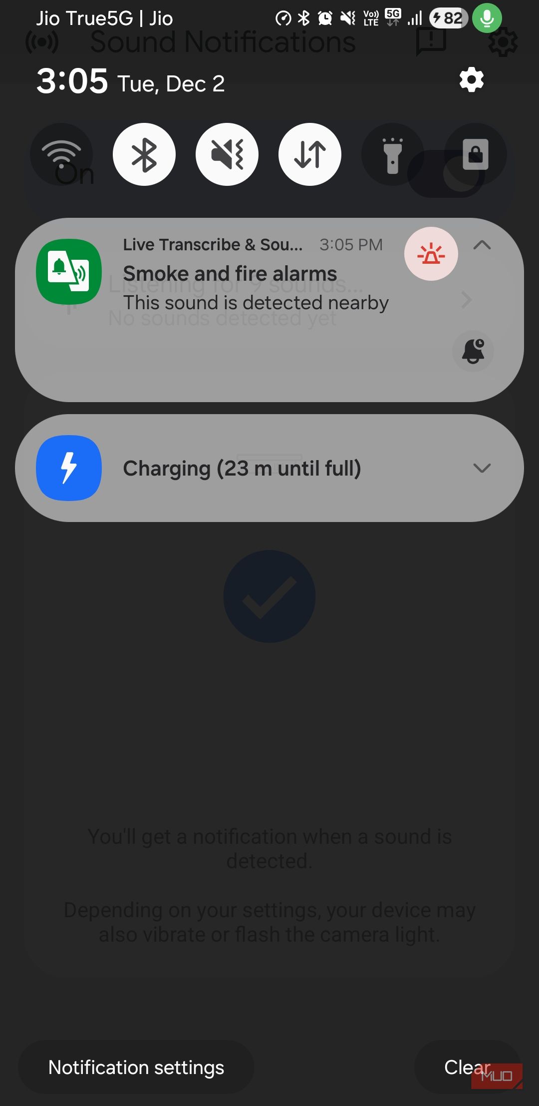 Sound notification on Android phone