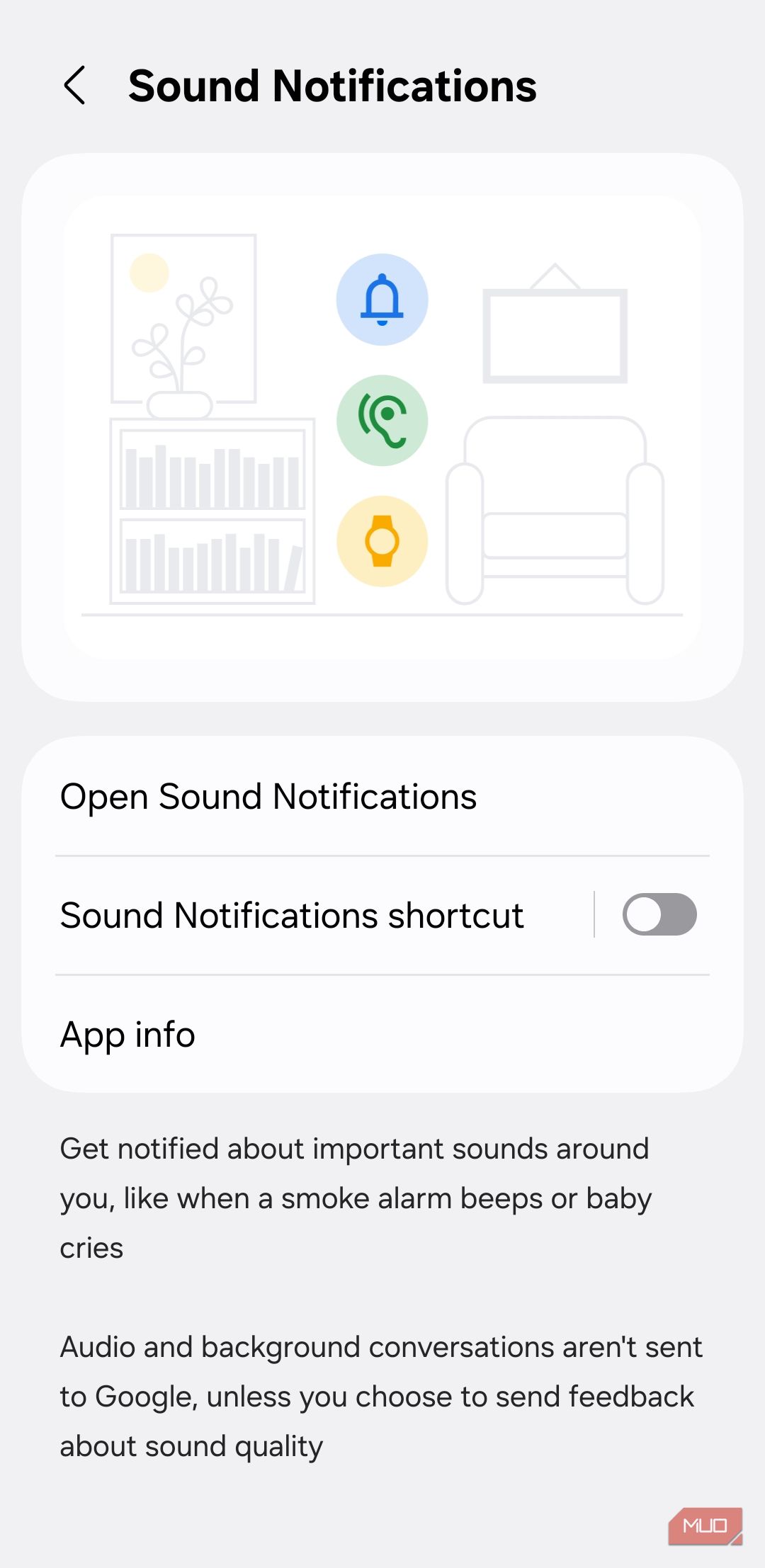 Sound notification settings menu on Android phone