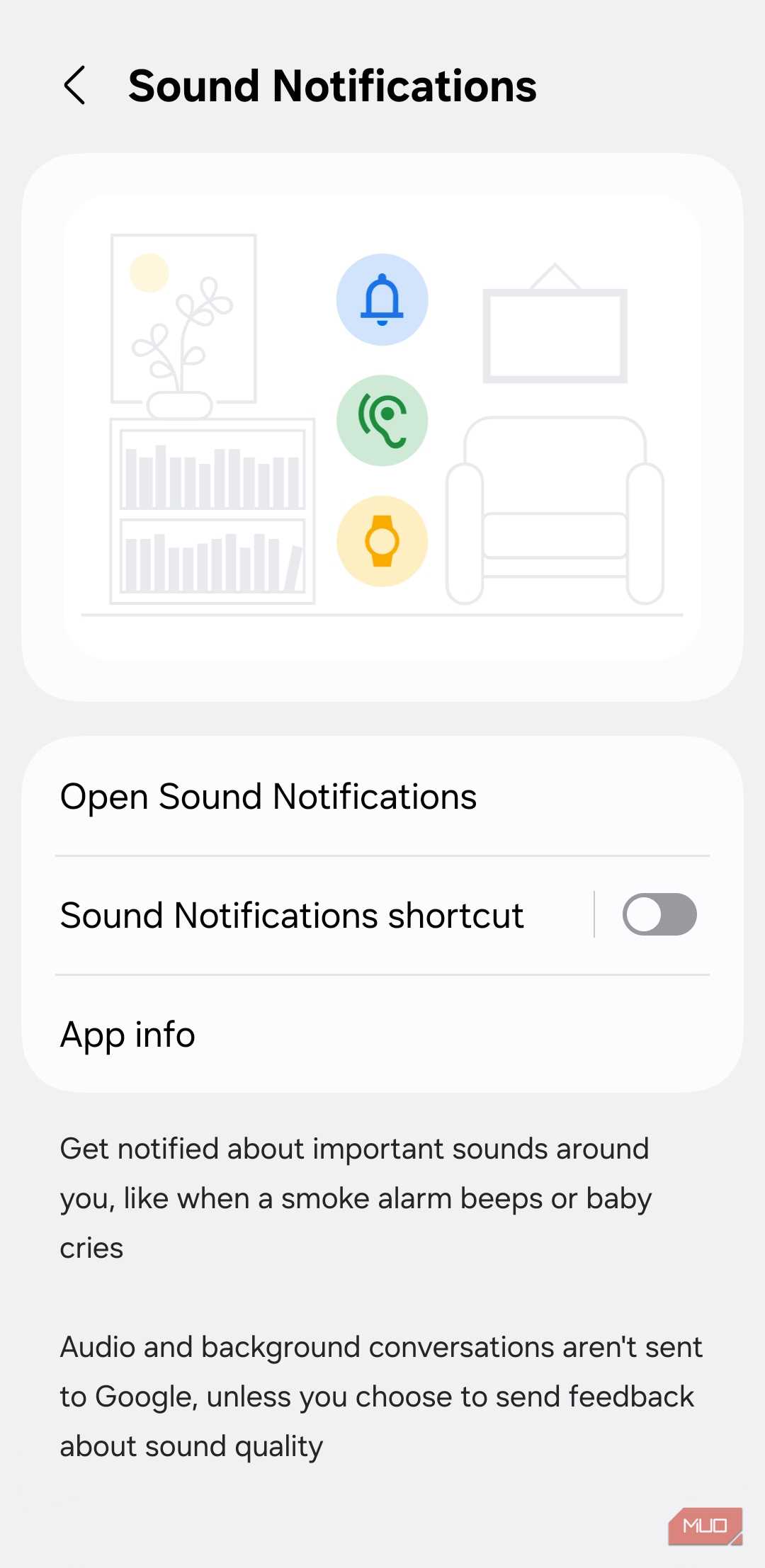 Sound notification settings menu on Android phone