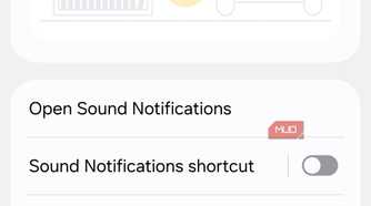 Sound notification settings menu on Android phone