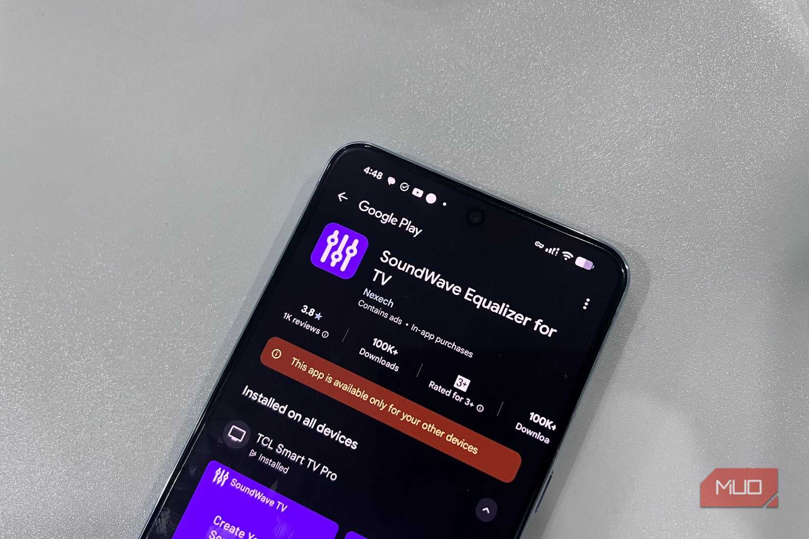 SoundWave Equalizer app Google Play Store listing