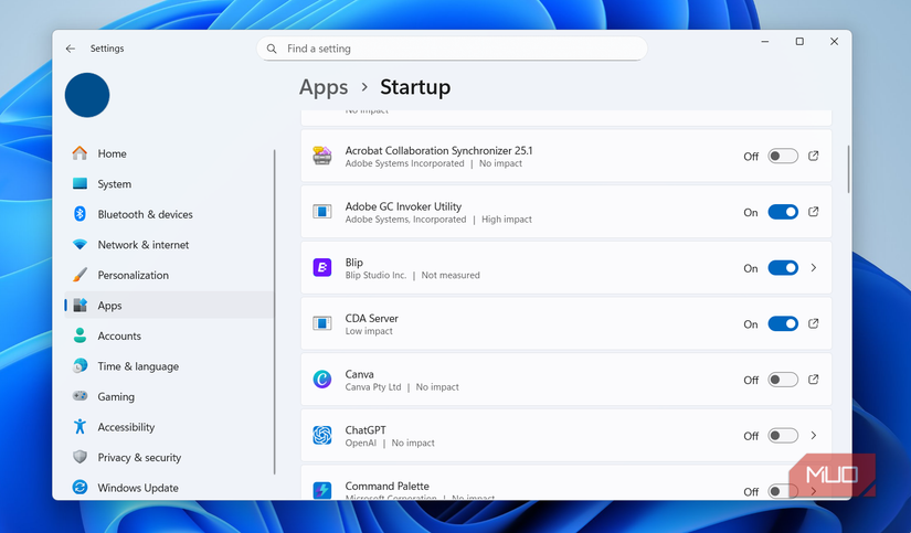 উইন্ডোজে স্টার্টআপ অ্যাপ সেটিংস