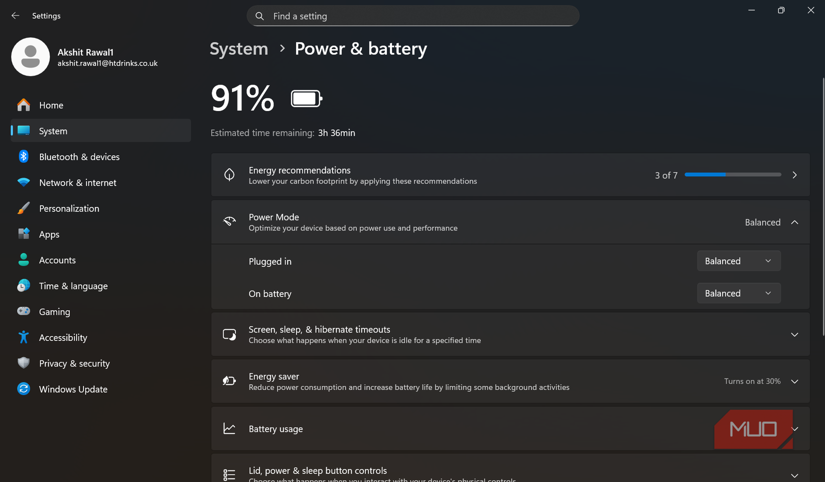 Switch to Balanced Power Mode