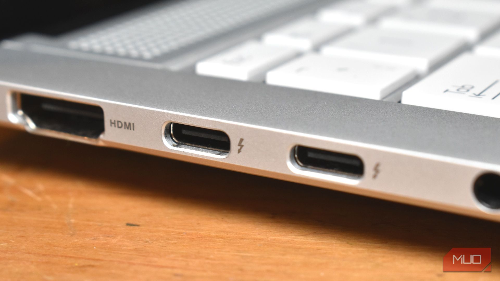 thunderbolt ports on laptop.