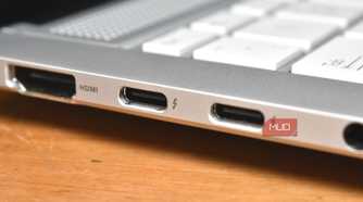 thunderbolt ports on laptop.