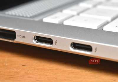 thunderbolt ports on laptop.