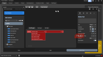 Touch Portal Editor Control Screen Launch apps and games option selected 1