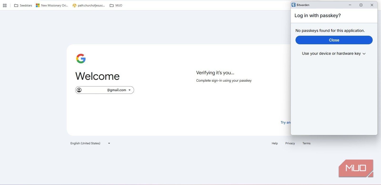 Trying passkeys with Gmail