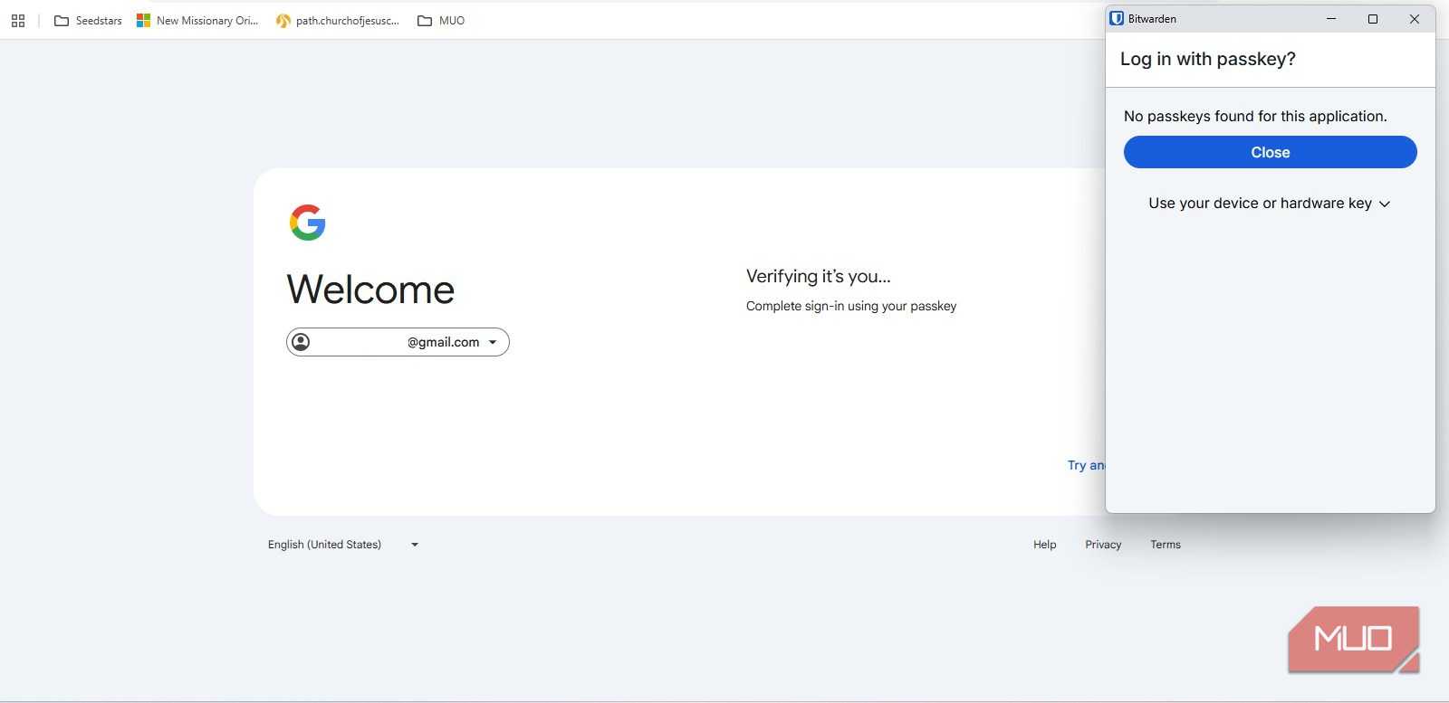 Trying passkeys with Gmail