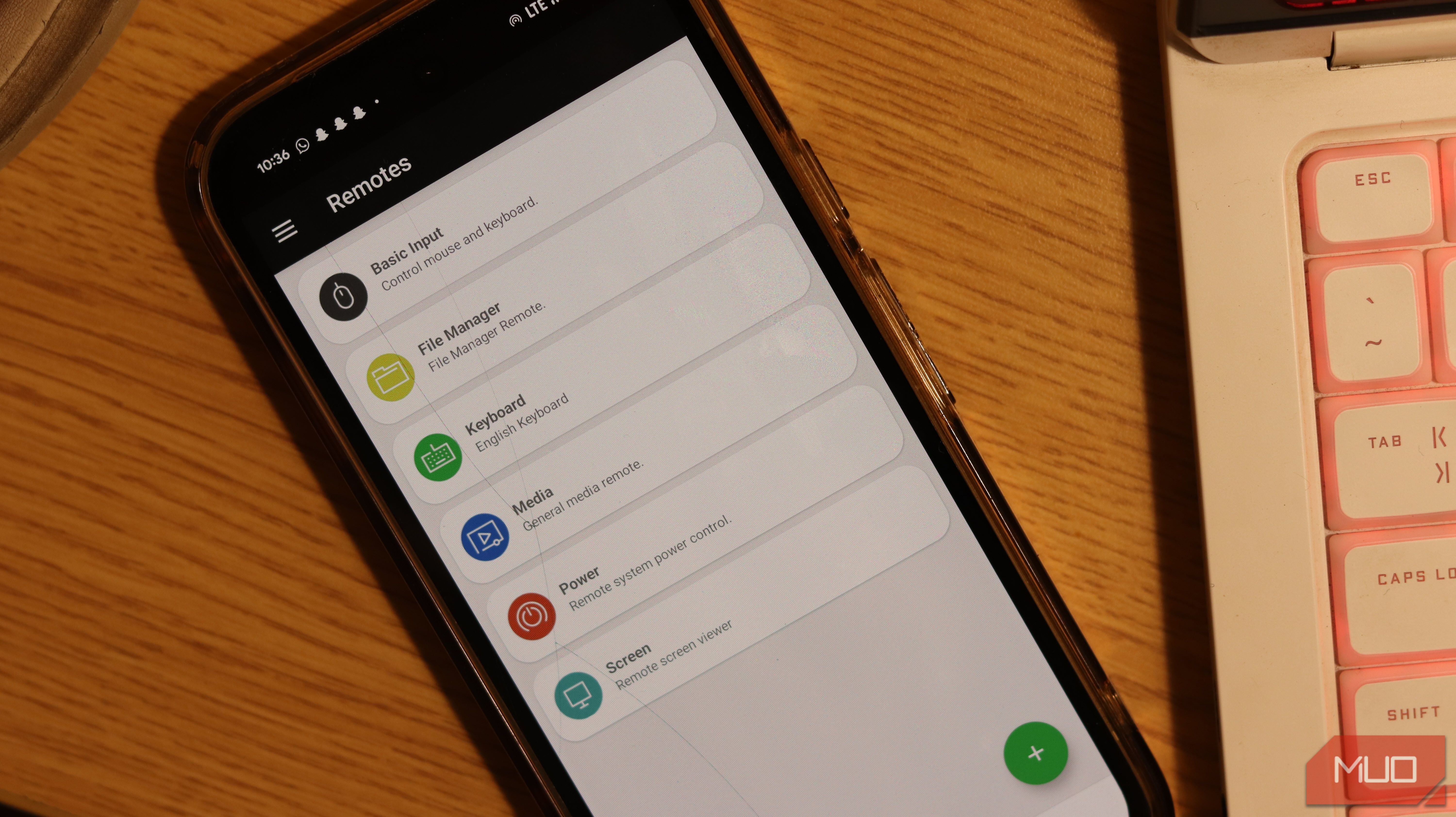 Unified Remote app home page.