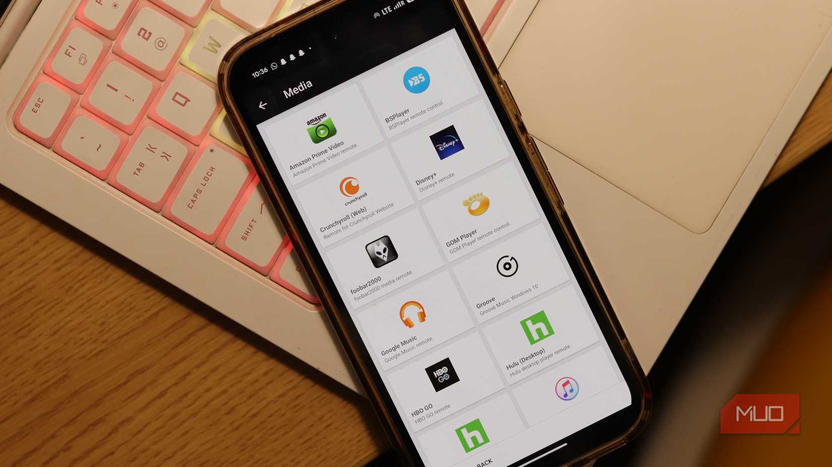 Unified Remote media remote options.