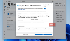 UniGetUI install options